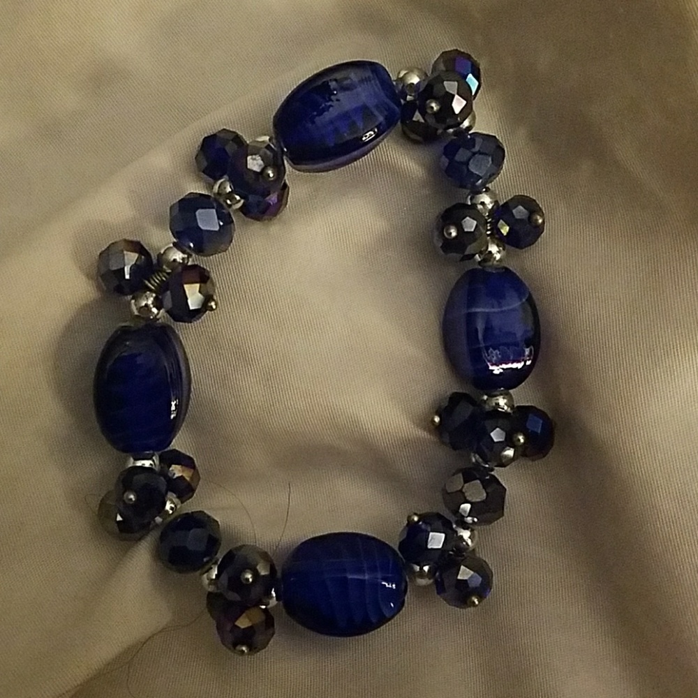 Blue Beaded Bracelet